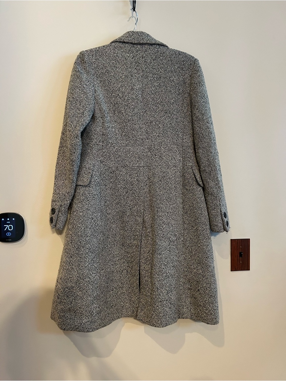 Banana Republic Gray Herringbone Pea Coat - Picture 2 of 11